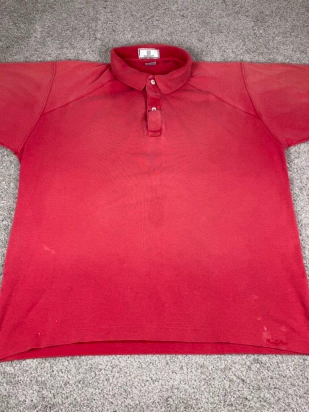 Vintage Givenchy Polo Shirt 100% Pima Cotton Red Size Medium Boxy Fit